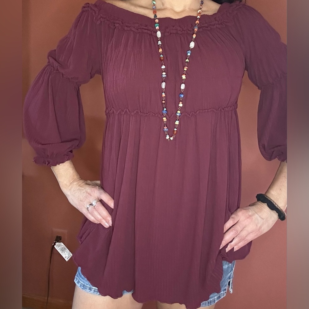 Allie Rose long sleeve strapless top